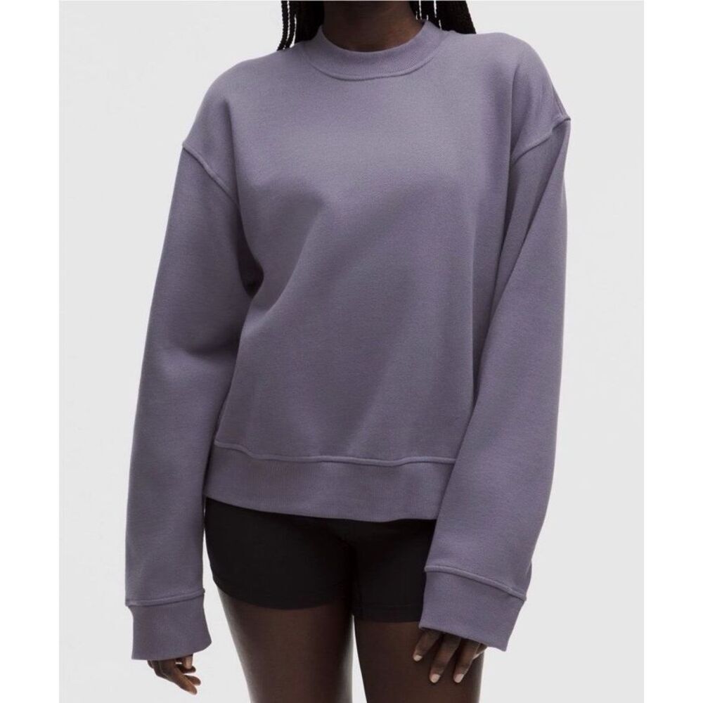 Lululemon Steady State Cozy Crew Neck Sweatshirt Purple Fleece Womens Medium